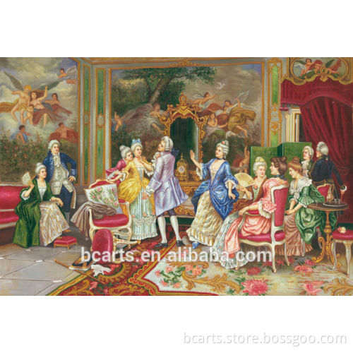 Classic Europe people in palace painting vintage wall decoration
